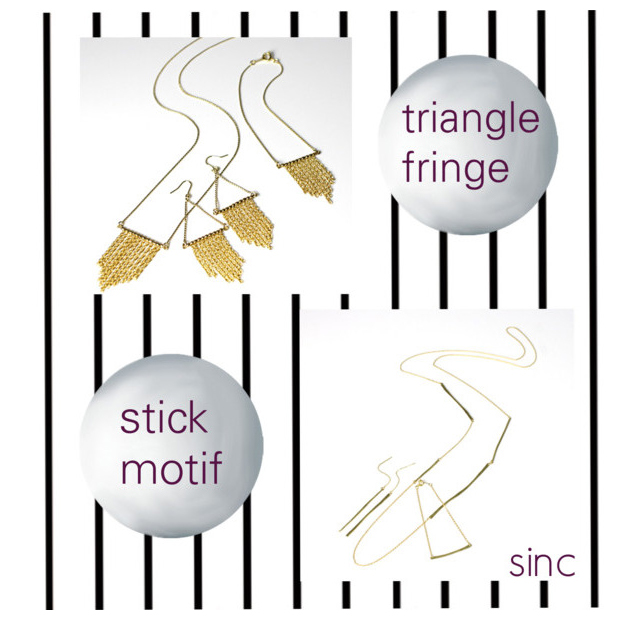 sinc(シンク)triangle fringe motif & stick motif アクセサリー