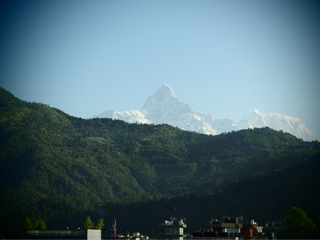 ホテルの屋上から見れたヒマラヤ山脈