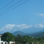 バス停から見えたヒマラヤ山脈